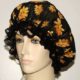 Orange Floral Black Chiffon Bonnet
