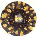 Orange Floral Black Chiffon Bonnet
