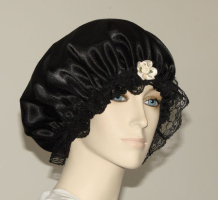 Black Satin Hair Bonnet