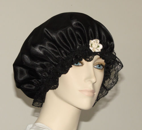 Black Satin Hair Bonnet or Night Cap – PaulJulia_Designs