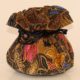 Brown Floral Batik Jewelry Pouch Organizer