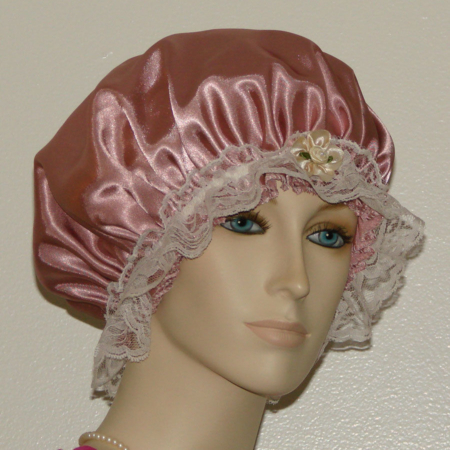 Dusty Rose Satin Hair Bonnet