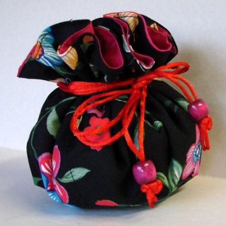 Red Floral Black Pouch Organizer