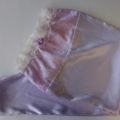 Floral and Lavender Satin Long Hair Bonne