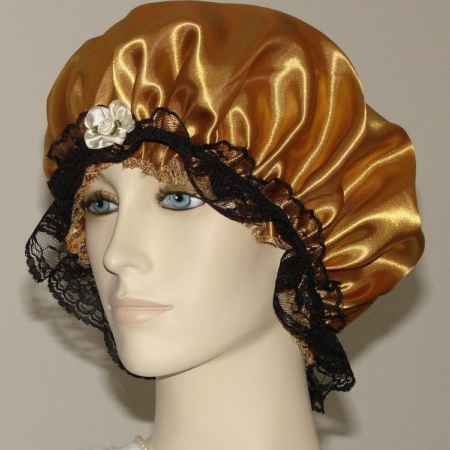 Gold Satin Hair Bonnet