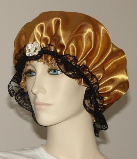 Gold Satin Hair Bonnet