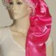 Hot Pink Satin Long Hair Bonnet