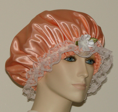 Light Orange Satin Hair Bonnet