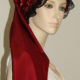 Dark Red Satin Long Hair Bonnet