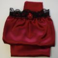 Dark Red Satin Long Hair Bonnet