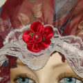 Dark Red Silk Hair Bonnet