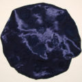 Navy Blue Satin Velvet Floral Hair Bonnet