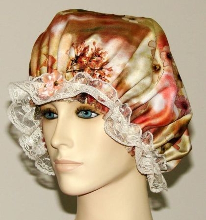 Multi-color Floral Satin Hair Bonnet