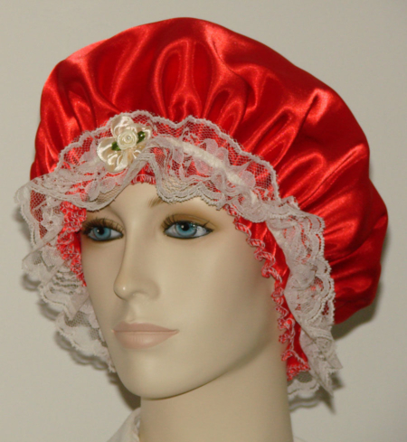 Neon Orange Satin Hair Bonnet