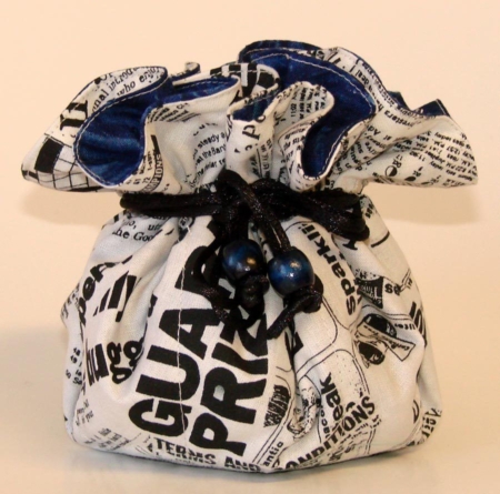 Newspaper Print Jewelry Pouch Organize