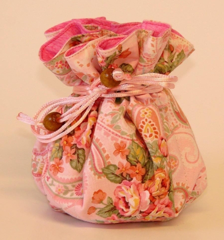 Pink Paisley Floral Jewelry Pouch Organizer