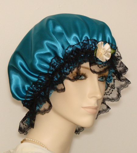 Sea Green Satin Bonnet