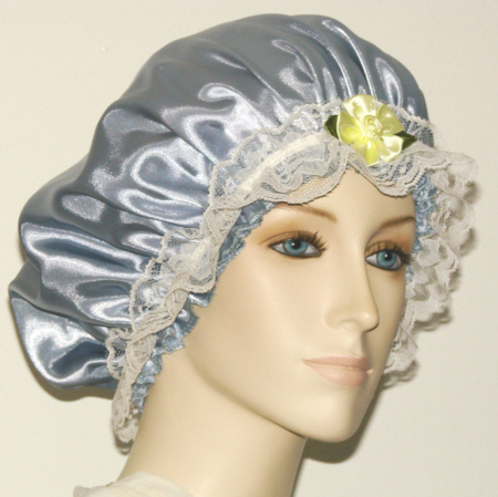 Silver Grey Satin Hair Bonnet
