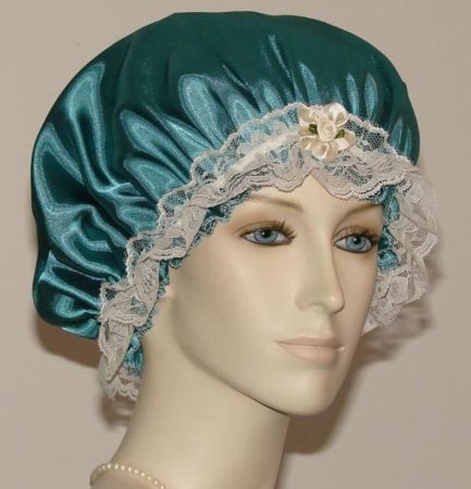 Spruce Green Satin Hair Bonnet