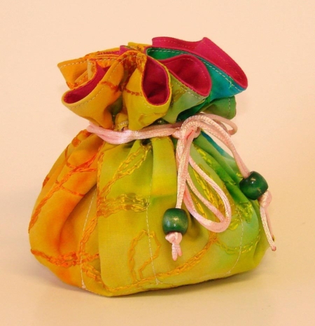 Multi-color Tie Dye Embroidered Jewelry Pouch Organize