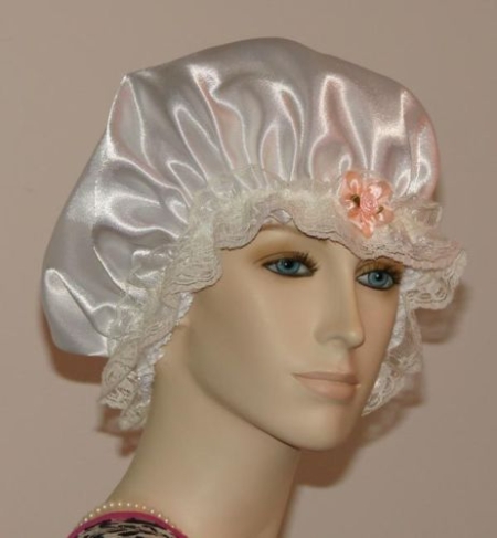 White Satin Hair Bonnet