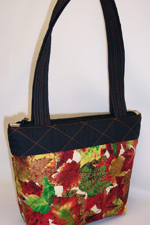 Autumn Color Leaves Print Quilted Purse