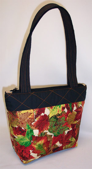 Autumn Color Leaves Print Quilted Purse