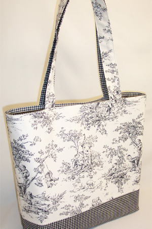 Central Park Toile Black Tote Bag