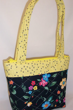 Flowers Black Purse