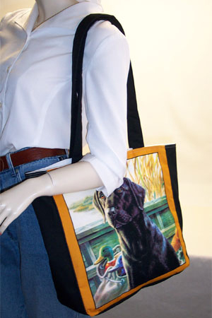 Black Lab Print Tote Bag