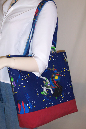 Bag made with buzlightyear fabric