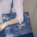 Blue Garden Scene Toile Tote Bag