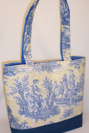 Blue Yellow Country Life Toile Bag