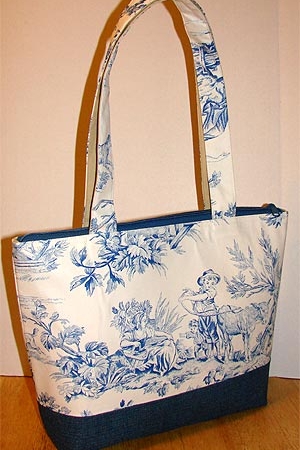 Covington Blue Toile Tote Bag