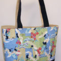 Crane Bird Print Tote Bag