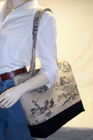 Provence Taupe Print Toile Tote Bag