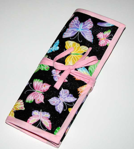 Glitter Butterflies Crochet Knitting Needles Organizer