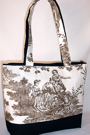 Summer Fun Toile Print Tote Bag