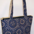 Navy Burst Circle Pattern Purse