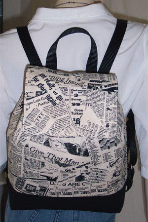 Newspaper Print Collage Backpack