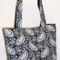 Paisley Floral Black Print Tote Bag