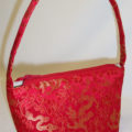 Red Brocade Silk Handbag