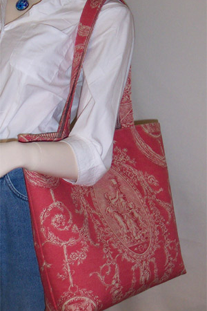 Jardin Rustic Red Toile Bag