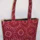 Dark Red Burst Circle Pattern Purse