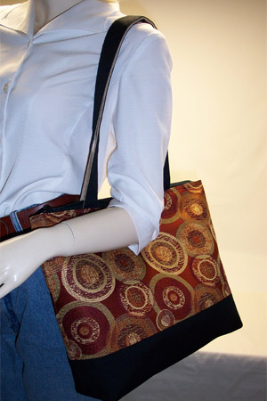 Red Gold Circles Tote Bag