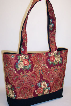 Paisley Dark Red Tote Bag