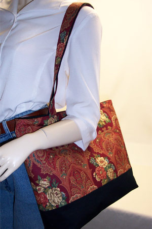 Paisley Dark Red Tote Bag