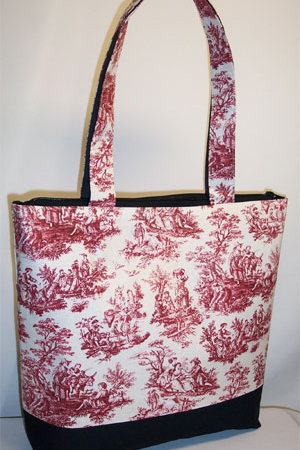 Dark Red Rustic Life Toile Bag