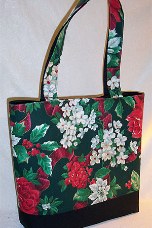 Holidays Floral Print Tote Bag