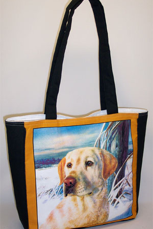 Yellow Lab Dog Print Tote Bag